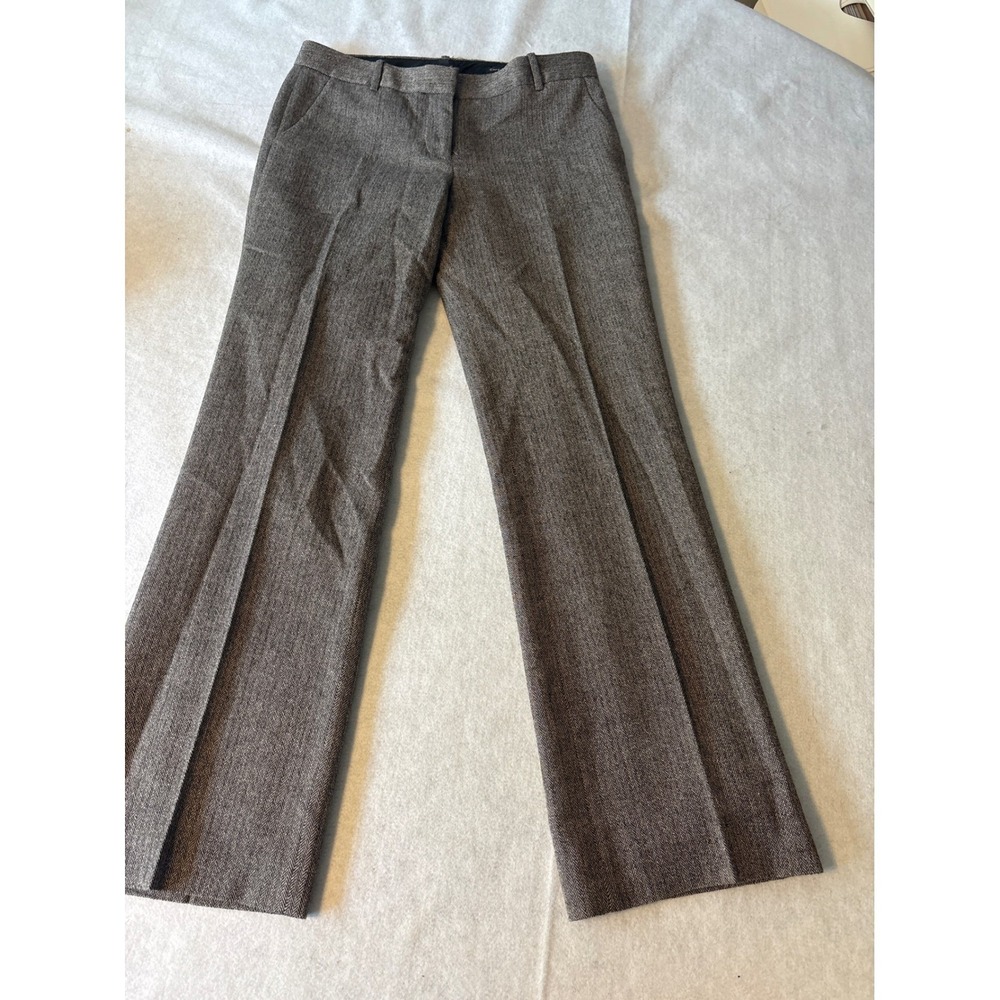 J.Crew Cafe Capri Brown Herringbone Wool Blend Straight Leg Dress Pants Womens 6